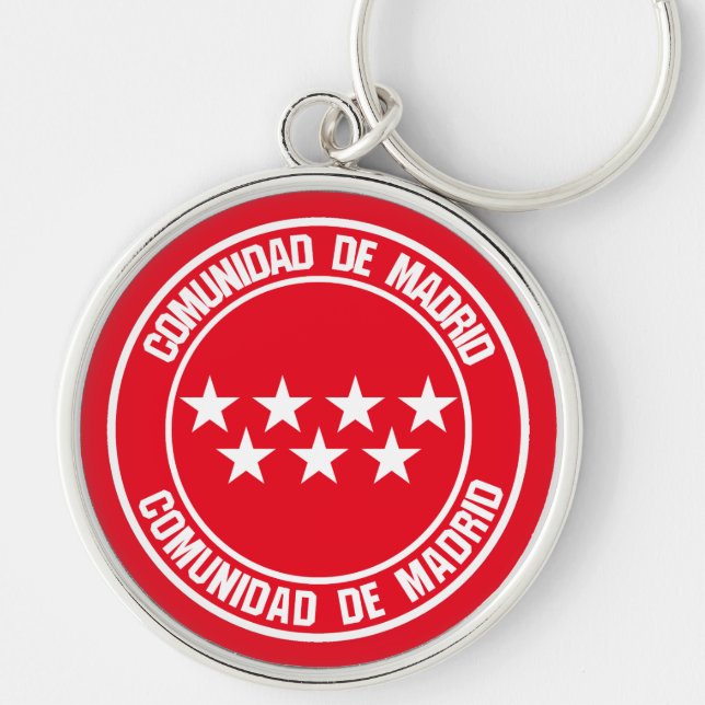 Comunidad de Madrid Round Emblem Key Ring (Front)