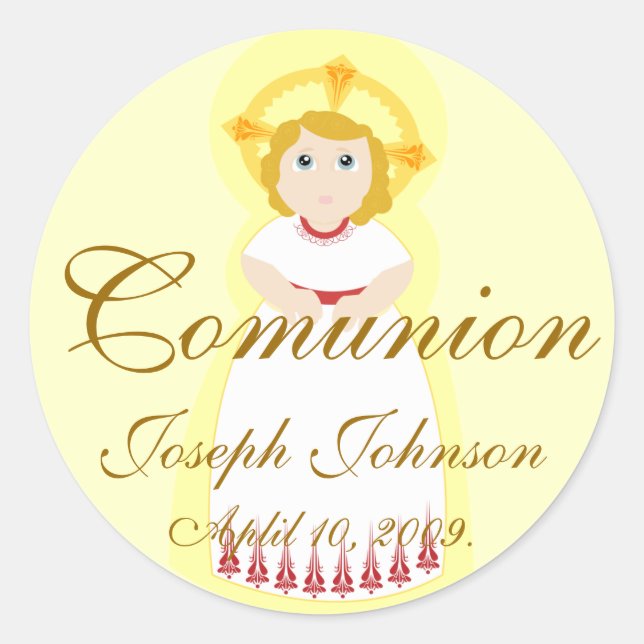 "Comunion" Sticker-Customise Classic Round Sticker (Front)