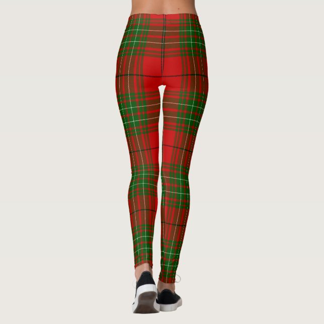 Comyn tartan red green plaid leggings (Back)
