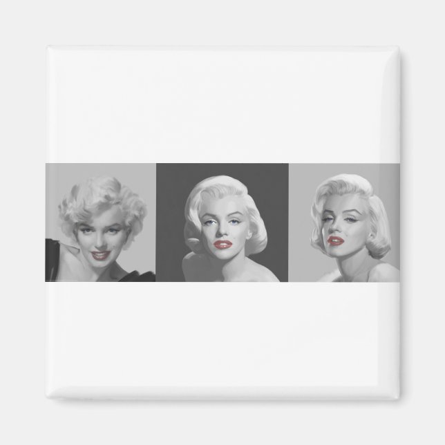 CON18BWRD Marilyn Trio Red Lips Blue Eyes.tif Magnet (Front)