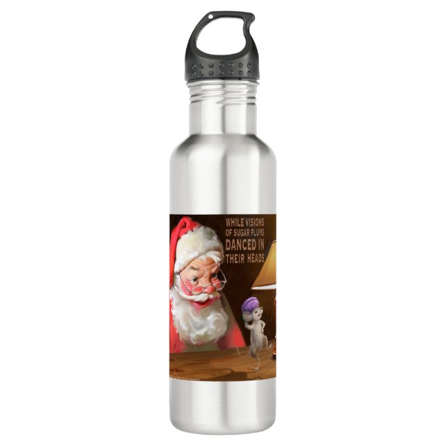 CON32 Santa 2 Sugar Plums.tif 710 Ml Water Bottle (Front)