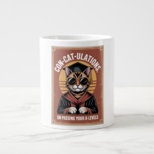 “Con-Cat-ulations” A-Level success 1970s- Cat Large Coffee Mug