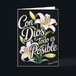 Con Dios Todo Es Posible Shirt Christian Spanish F Card<br><div class="desc">Con Dios Todo Es Posible Shirt Christian Spanish For Womens</div>
