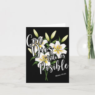 Con Dios Todo Es Sible Shirt Christian Spanish For Card