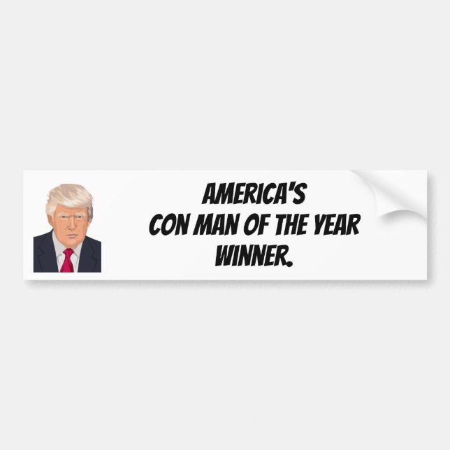 Con Man Of The Year Winner Bumper Sticker (Front)