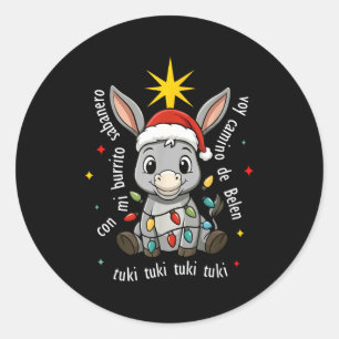 Con Mi Burrito Sabanero Mexican Tuki Tuki Latino X Classic Round Sticker