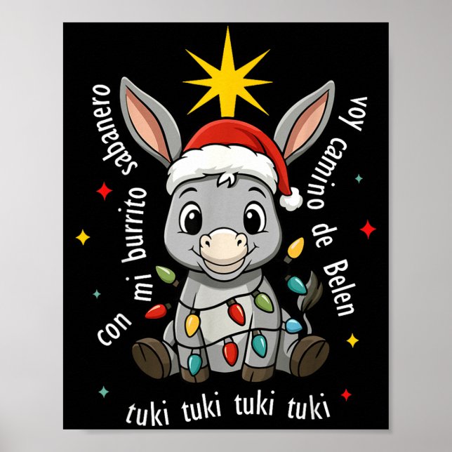 Con Mi Burrito Sabanero Mexican Tuki Tuki Latino X Poster (Front)