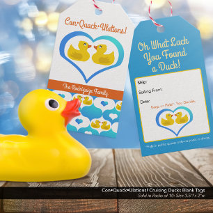 Con•Quack•Ulations! Cruising Ducks Blank Gift Tags