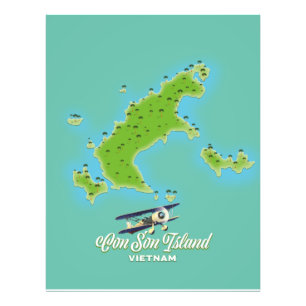 Con Son Island map Vietnam Photo Print