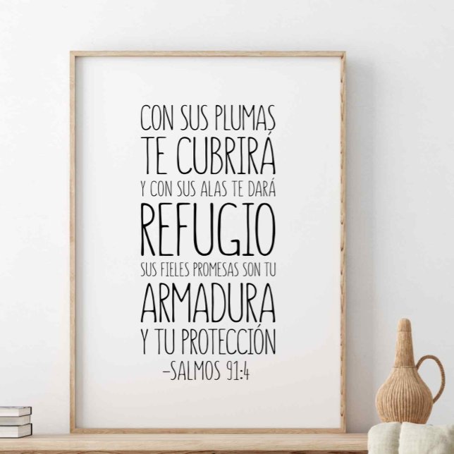 Con Sus Plumas Te Cubrirá, Salmos 91:4 Poster (Creator Uploaded)