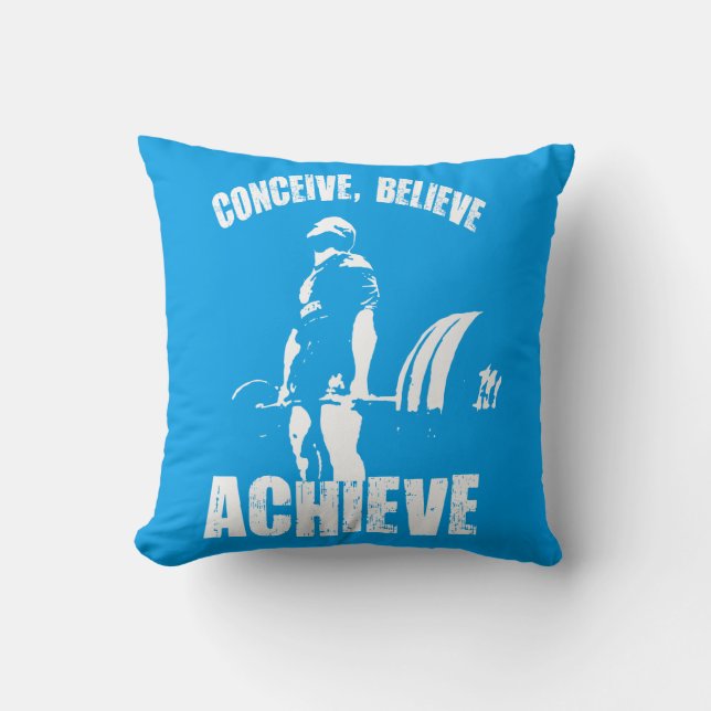 Conceive, Believe, Achieve - Workout Motivational Cushion (Front)