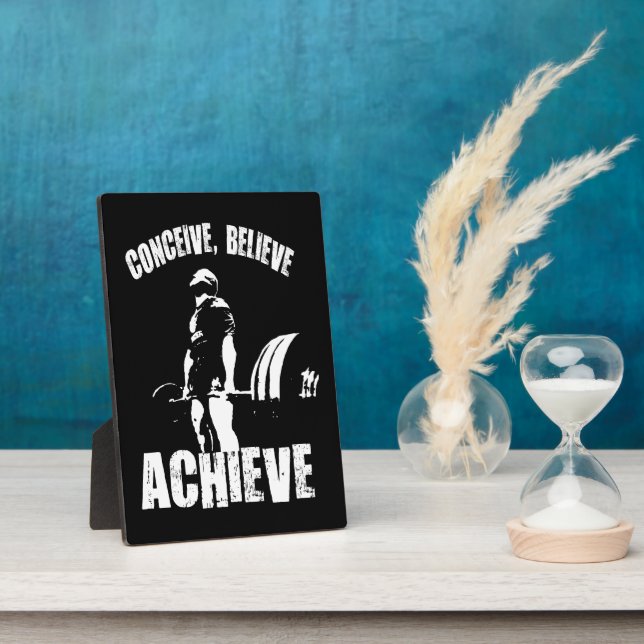 Conceive, Believe, Achieve - Workout Motivational Plaque (Side)