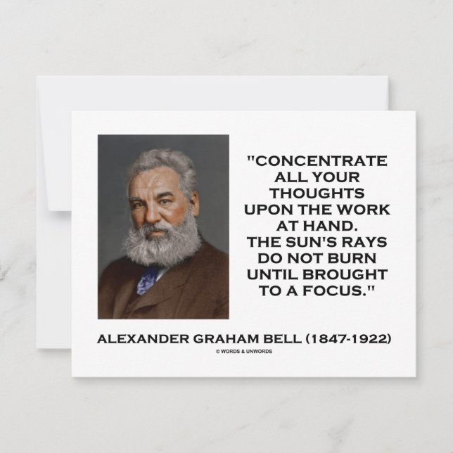 Concentrate All Your Thoughts Upon Work At Hand (Front)