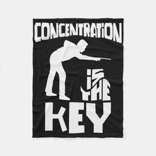 Concentration Is The Key Funny Pool Billiards Focu Fleece Blanket (Front)