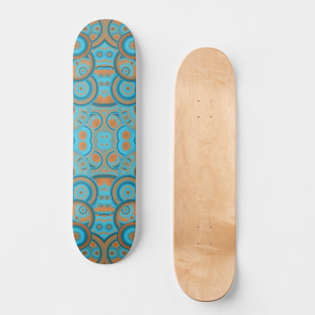 Concentric Circle Gradient Colour Art Pattern Skateboard (Front)
