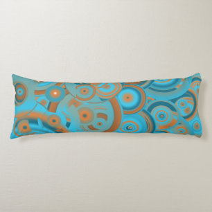 Concentric Circle Gradient Orange Rust Turquoise Body Cushion