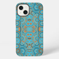 Concentric Circle Gradient Orange Rust Turquoise