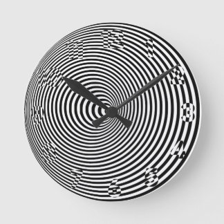 Concentric Circle Optical Illusion Inverse Round Clock