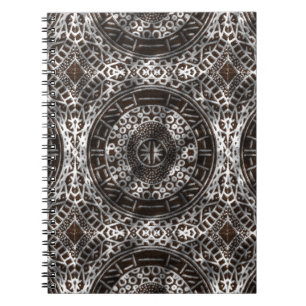 Concentric Circles African Tribal Print chocolate Spiral Notebook