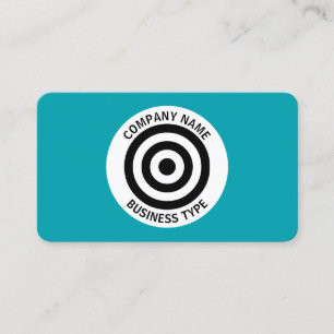 Concentric Circles - Blue #009FAE Business Card