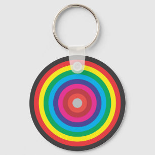 concentric circles coloured target key ring