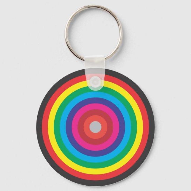 concentric circles coloured target key ring (Front)