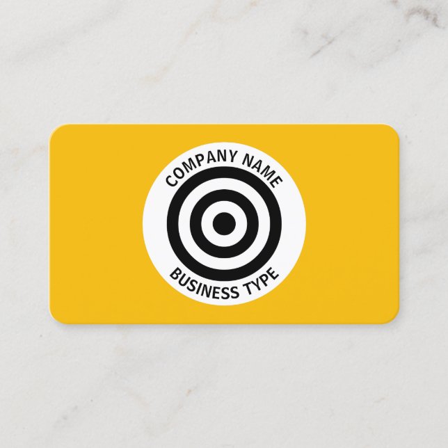 Concentric Circles - Yellow #F8BC08 Business Card (Front)