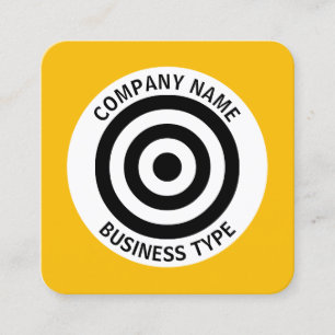 Concentric Circles - Yellow #F8BC08 Square Business Card