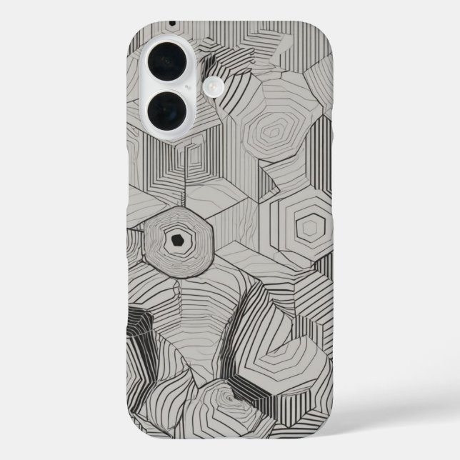 Concentric Hexagons Line Art Case-Mate iPhone Case (Back)