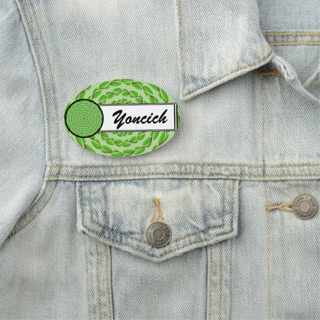 Concentric Leaf Rings by Kenneth Yoncich Name Tag (In Situ)