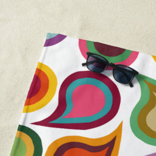 Concentric Paisleys  Beach Towel