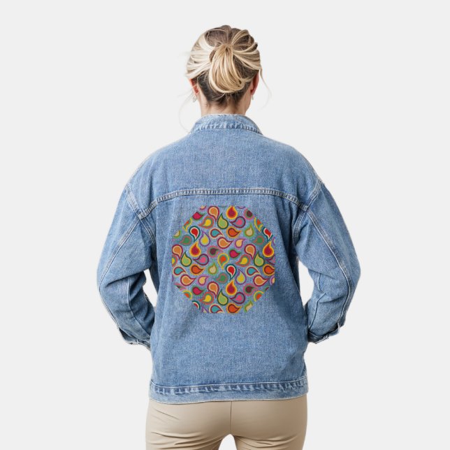 Concentric Paisleys  Denim Jacket (Model)