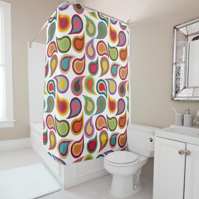 Concentric Paisleys  Shower Curtain (In Situ)