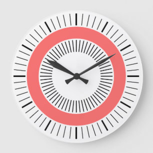 Concentric Rays - Tropical Pink Large Clock