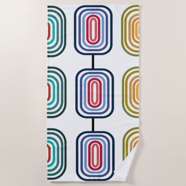 Concentric Rectangles  Beach Towel (Front)