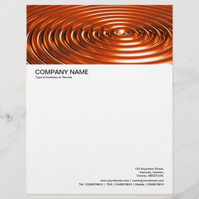 Concentric Rings - Orange Chrome  Custom Letterhead (Front)
