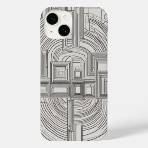 Concentric Squares Line Art Case-Mate iPhone 14 Case