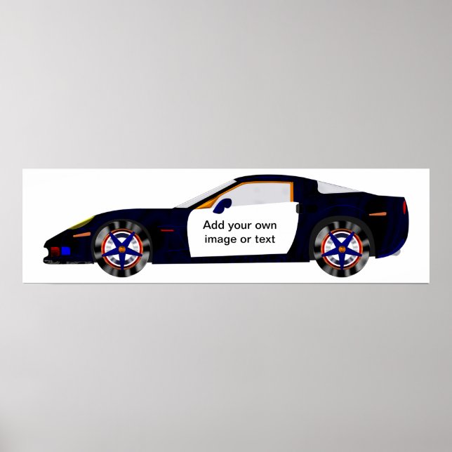 Concept Police Car - Add Your Own Text or Image Poster (Front)