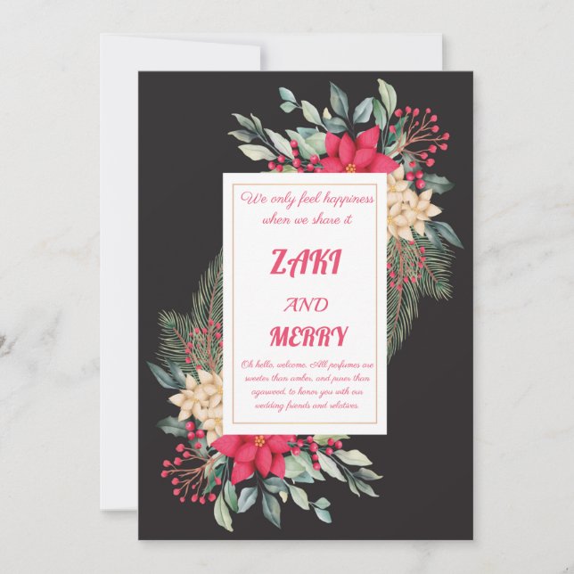 conception de carte d'invitation de mariage noir invitation (Front)