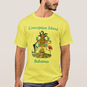 Conception Island, Bahamas with Coat of Arms T-Shirt