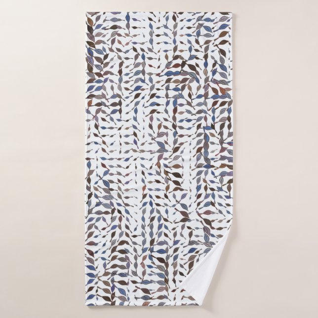 Conceptual background leaves drawing pattern. Styl Bath Towel (Bath Towel)