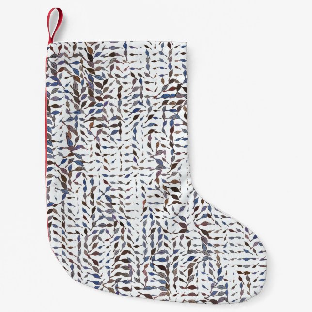 Conceptual background leaves drawing pattern. Styl Small Christmas Stocking (Front)