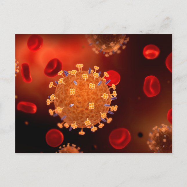 Conceptual Image Of Influenza Causing Flu 3 Postcard (Front)