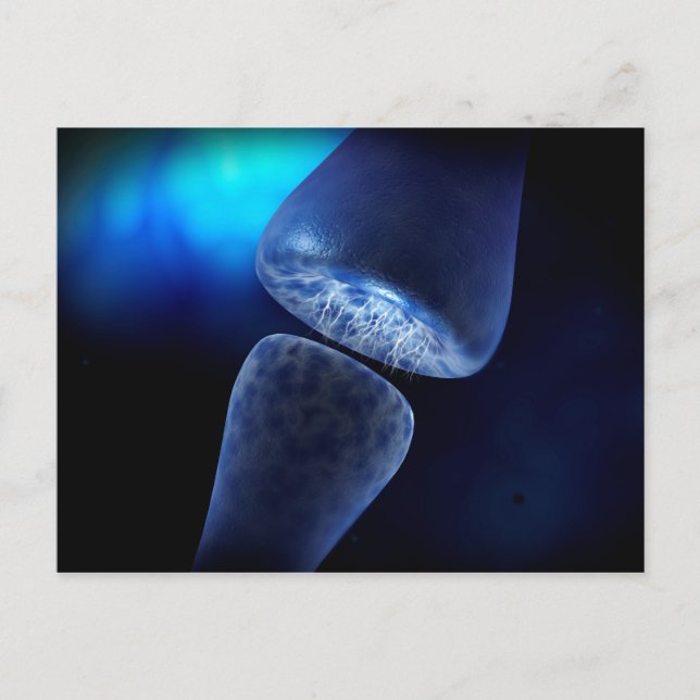 Conceptual Image Of Synapse Of Neuron Inside Postcard (Front)