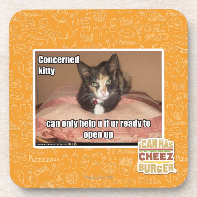 Concerned Kitty Coaster (Front)