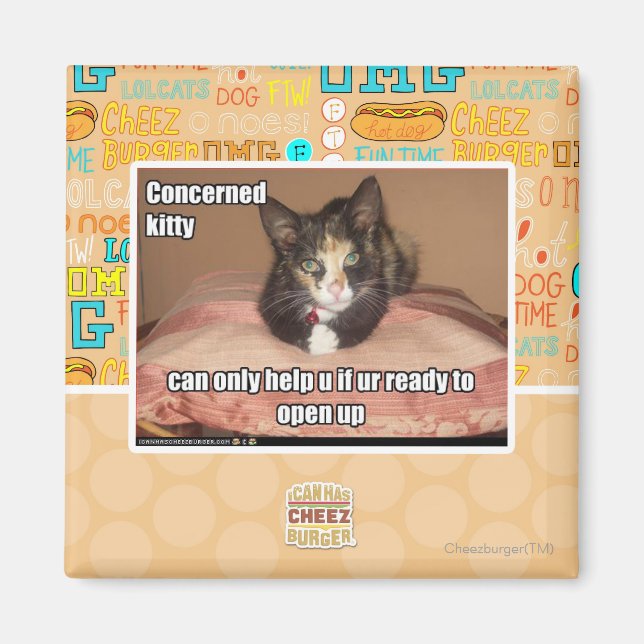 Concerned Kitty Magnet (Front)