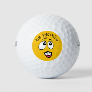 Concerned Yellow Emoji Golf Balls