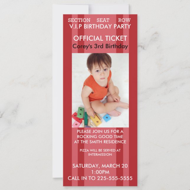 Concert Birthday Invitation (Front)