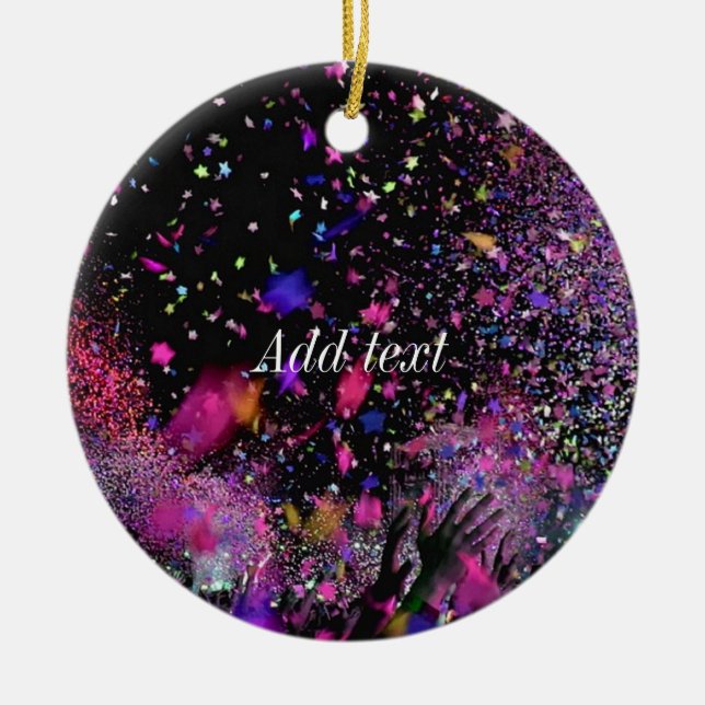 Concert Confett Template Ceramic Tree Decoration (Front)
