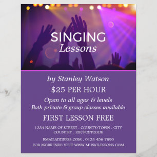 Concert Crowd, Vocalist Lessons Advertising Flyer